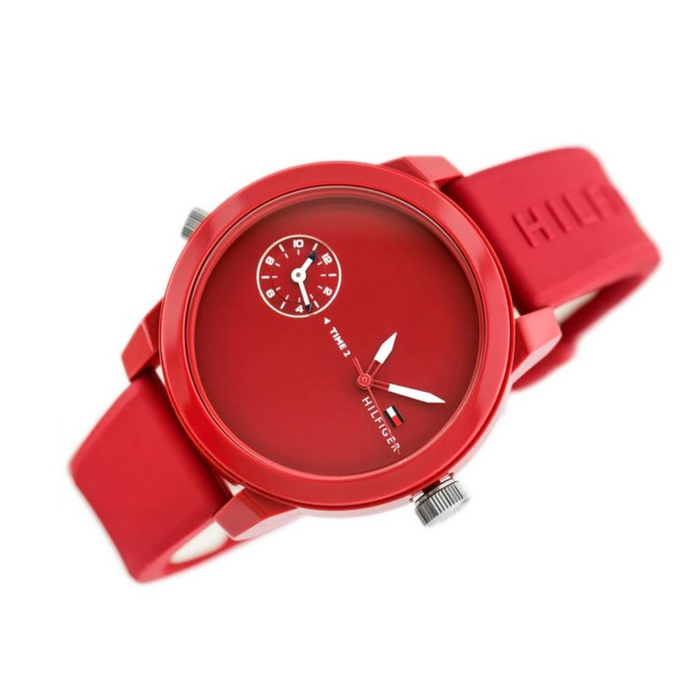 Tommy Hilfiger Denim Quartz Red Dial Red Rubber Strap Watch for Men - 1791323 Buy Now By Tommy Hilfiger