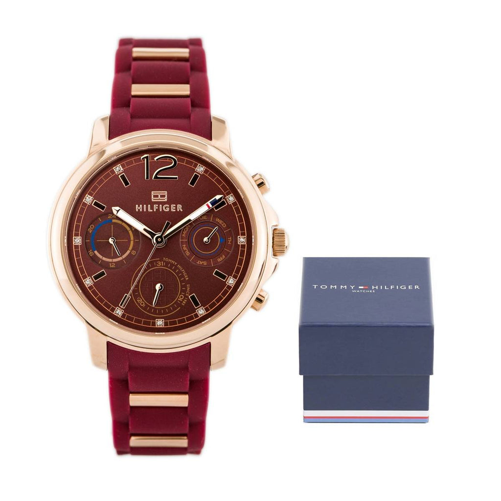 Tommy Hilfiger Claudia Red Dial Two Tone Steel Strap Watch for Women - 1781744 Buy Now By Tommy Hilfiger