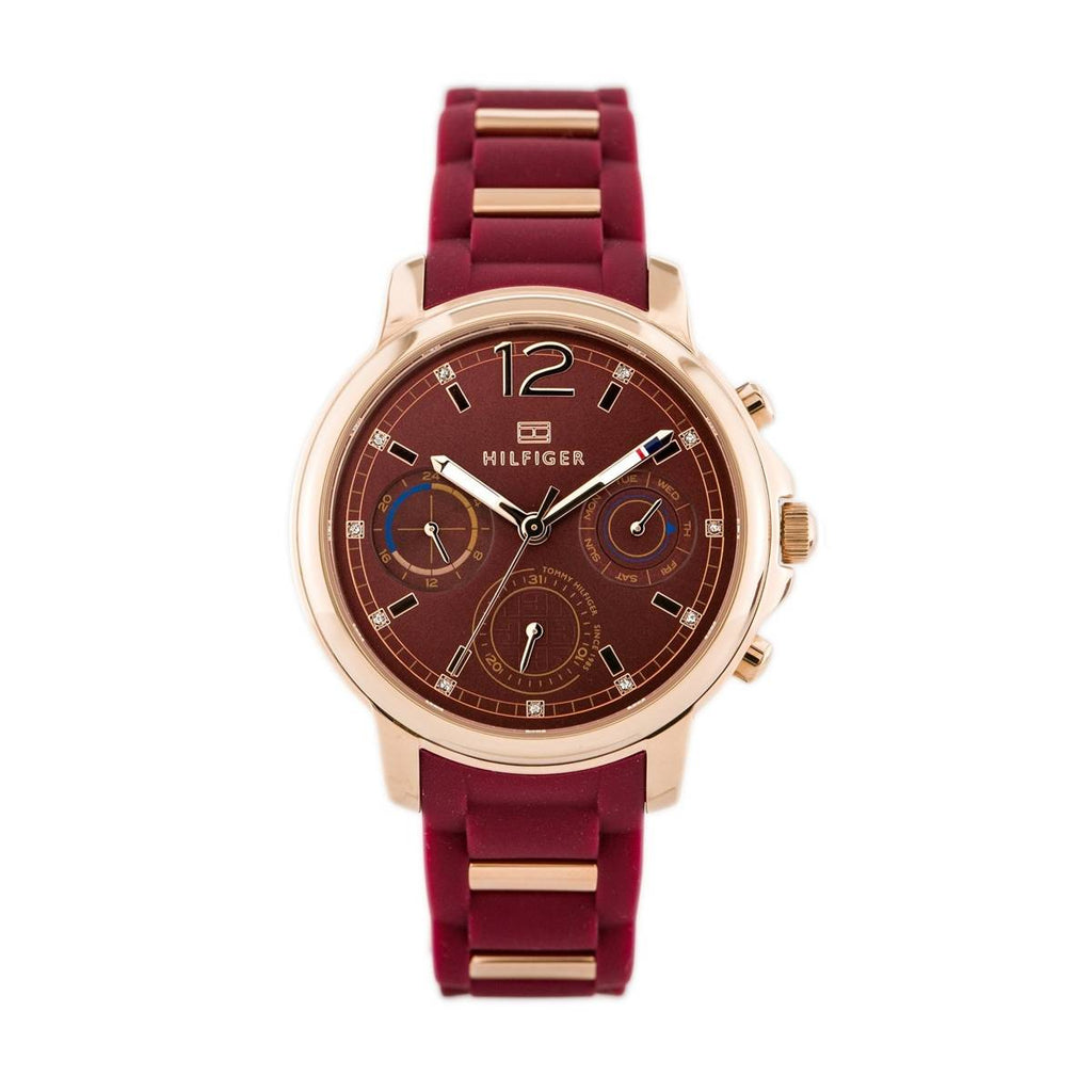 Tommy Hilfiger Claudia Red Dial Two Tone Steel Strap Watch for Women - 1781744 Buy Now By Tommy Hilfiger