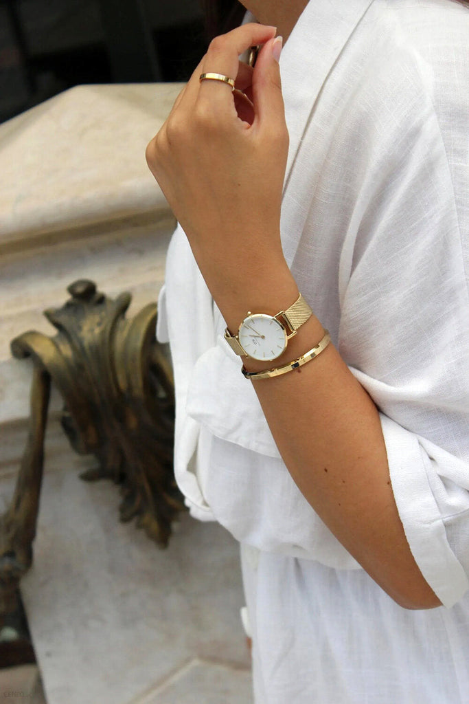 Daniel Wellington Classic Petite Evergold White Dial Gold Mesh Bracelet Watch For Women - DW00100350 Buy Now By Daniel Wellington