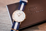 Daniel Wellington Classy Glasgow White Dial Two Tone Nylon Strap Watch For Women - DW00100078 Buy Now By Daniel Wellington