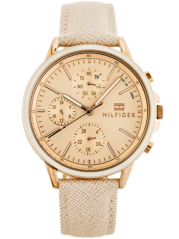 Tommy Hilfiger Carly Cream Dial Cream Leather Strap Watch for Women -1781789 Buy Now By Tommy Hilfiger