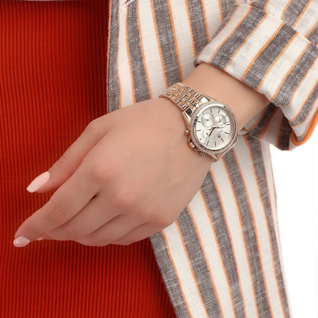 Tommy Hilfiger Ari Diamonds Silver Dial Rose Gold Steel Strap Watch for Women - 1781978 Buy Now By Tommy Hilfiger