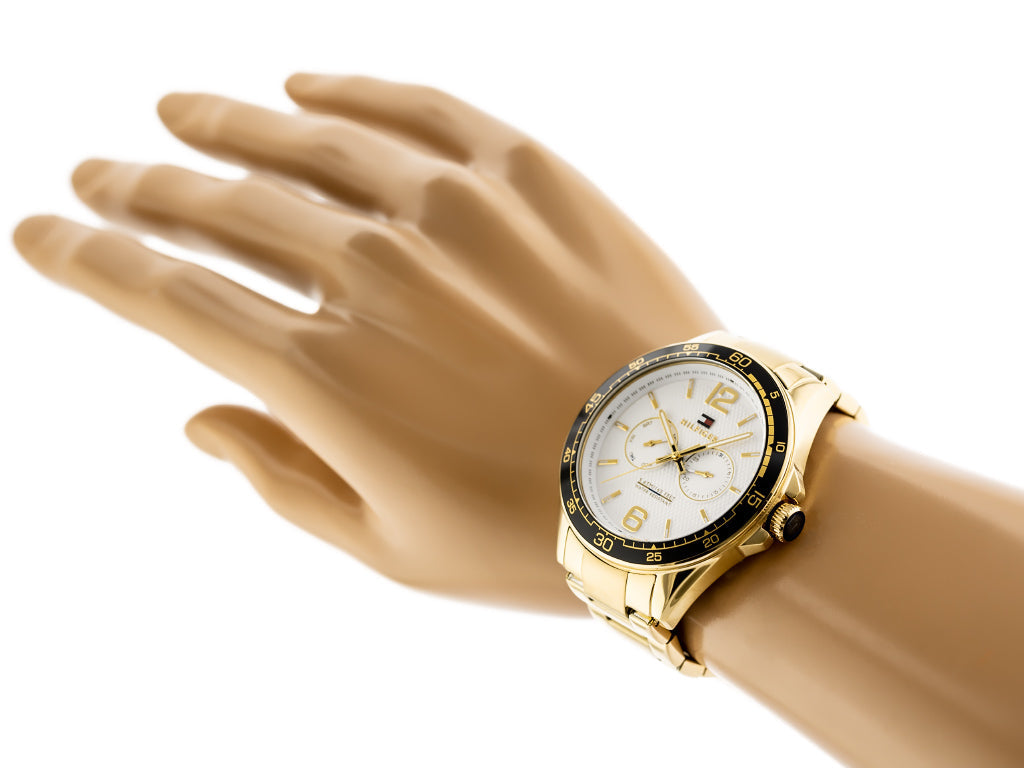 Tommy Hilfiger Sport White Dial Gold Steel Strap Watch for Men - 1791365 Buy Now By Tommy Hilfiger