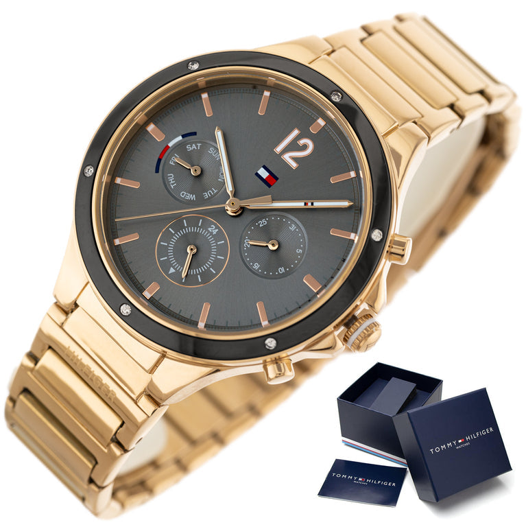 Tommy Hilfiger Eve Chronograph Quartz Grey Dial Rose Gold Steel Strap Watch For Women - 1782277 Buy Now By Tommy Hilfiger