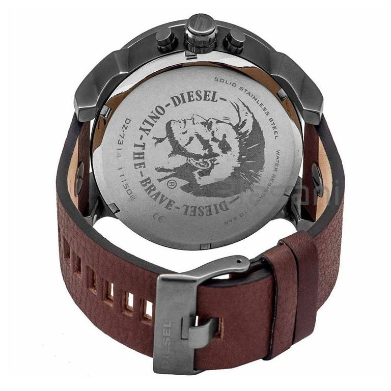 Diesel Mr Daddy Chronograph Blue Dial Brown Leather Strap Watch For Men - DZ7314 Buy Now By Diesel