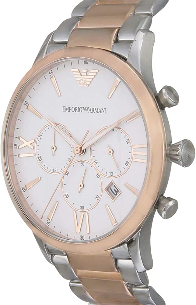 Emporio Armani Giovanni Chronograph Quartz White Dial Two Tone Steel Strap Watch For Men - AR11209 Buy Now By Emporio Armani