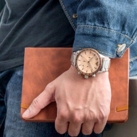 Emporio Armani Mario Chronograph Beige Dial Silver Steel Strap Watch For Men - AR11352 Buy Now By Emporio Armani