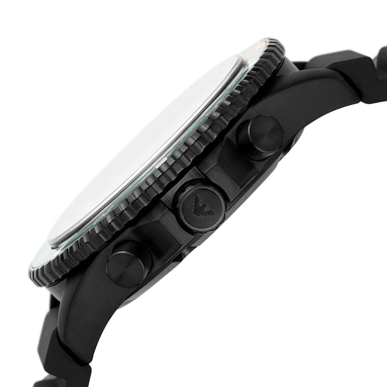 Emporio Armani Diver Chronograph Quartz Green Dial Black Silicon Strap Watch For Men - AR11463 Buy Now By Emporio Armani