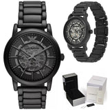 Emporio Armani Meccanico Skeleton Black Dial Black Steel Strap Watch For Men - AR60045 Buy Now By Emporio Armani