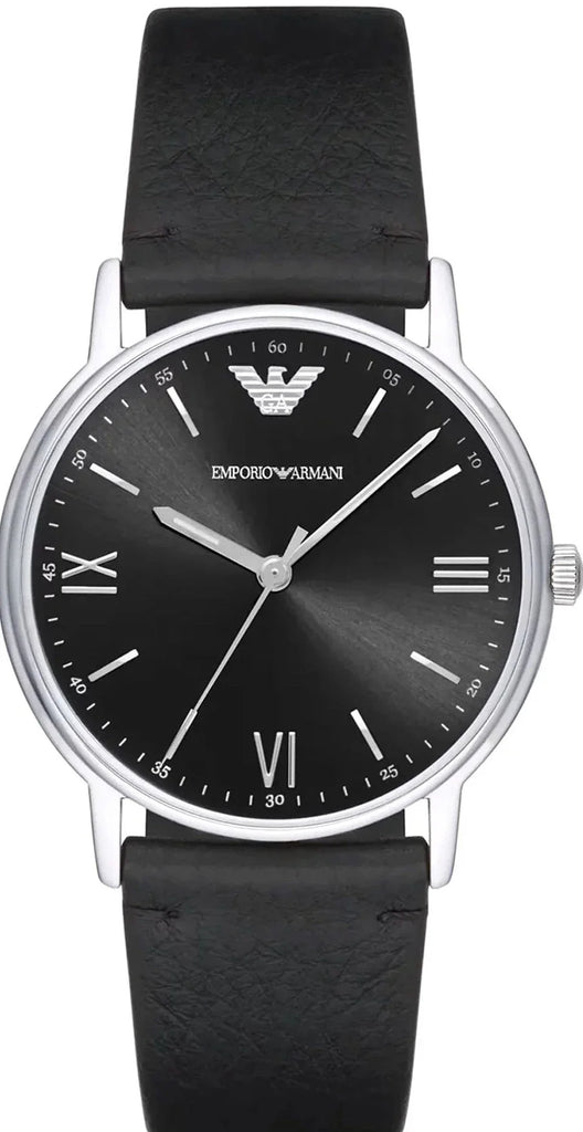 Emporio Armani Kappa Analog Quartz Black Dial Black Leather Strap Watch For Men - AR11013 Buy Now By Emporio Armani