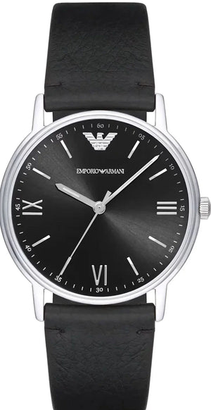 Emporio Armani Kappa Analog Quartz Black Dial Black Leather Strap Watch For Men - AR11013 Buy Now By Emporio Armani