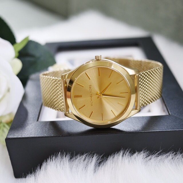 Michael Kors Slim Runway Quartz Gold Dial Gold Mesh Bracelet Watch For Women - MK8625 Buy Now By Michael Kors
