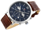 Tommy Hilfiger Evan Chronograph Blue Dial Brown Leather Strap Watch for Men - 1710393 Buy Now By Tommy Hilfiger