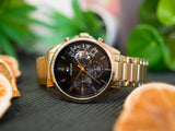 Tommy Hilfiger Baker Chronograph Black Dial Gold Steel Strap Watch for Men - 1710447 Buy Now By Tommy Hilfiger