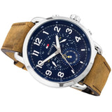 Tommy Hilfiger Briggs Chronograph Blue Dial Brown Leather Strap Watch for Men - 1791424 Buy Now By Tommy Hilfiger
