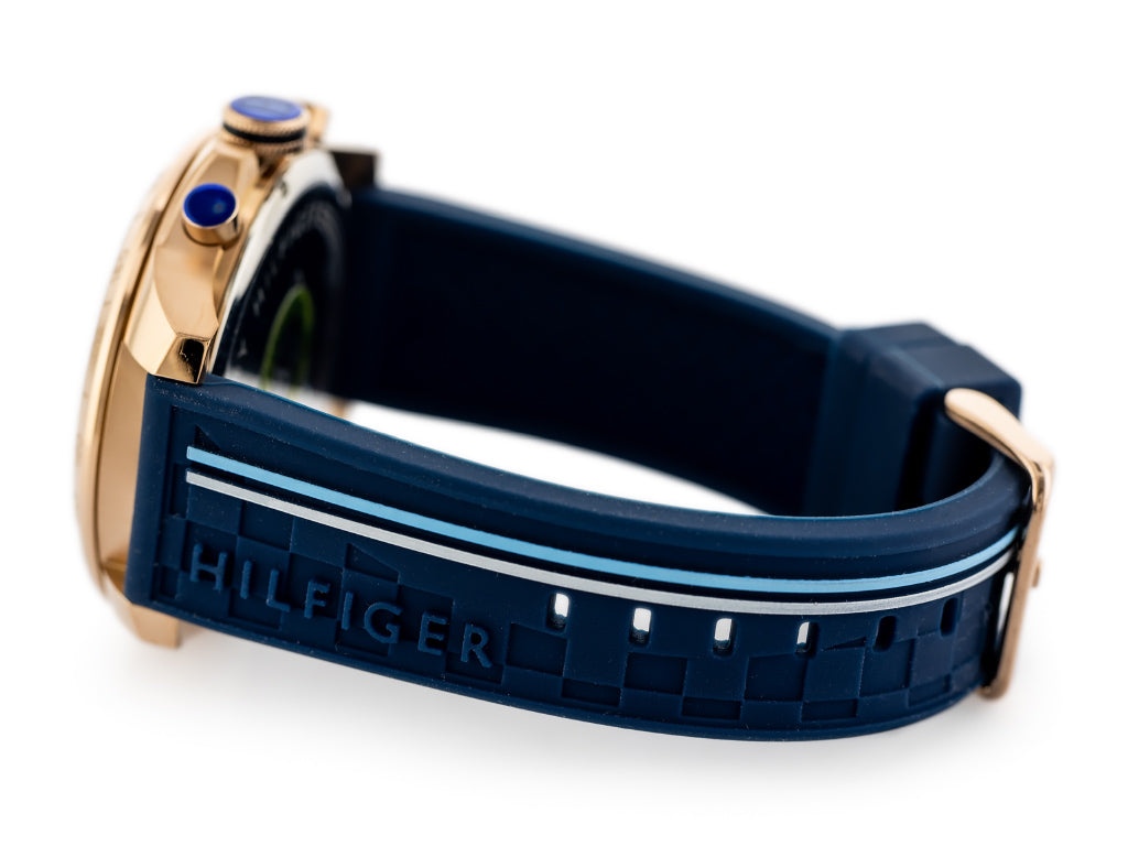 Tommy Hilfiger Decker Multifunction Blue Dial Blue Rubber Strap Watch for Men - 1791474 Buy Now By Tommy Hilfiger