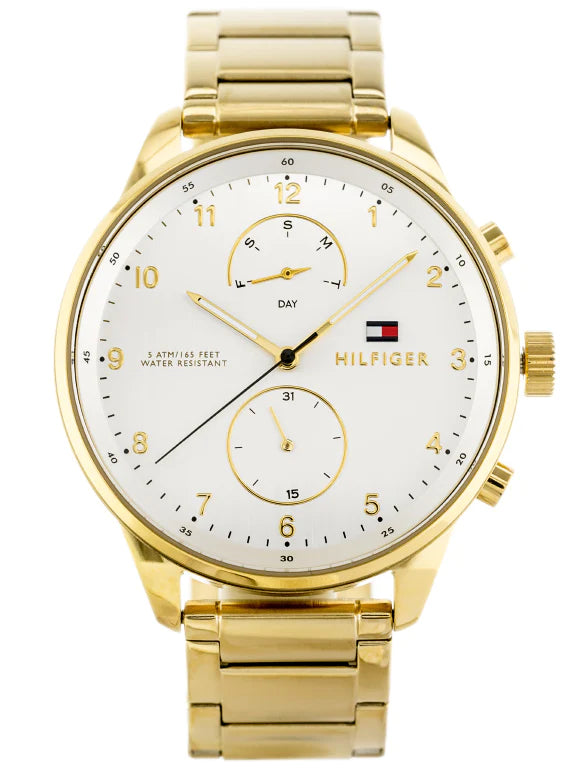 Tommy Hilfiger Chase Quartz White Dial Gold Steel Strap Watch for Men - 1791576 Buy Now By Tommy Hilfiger