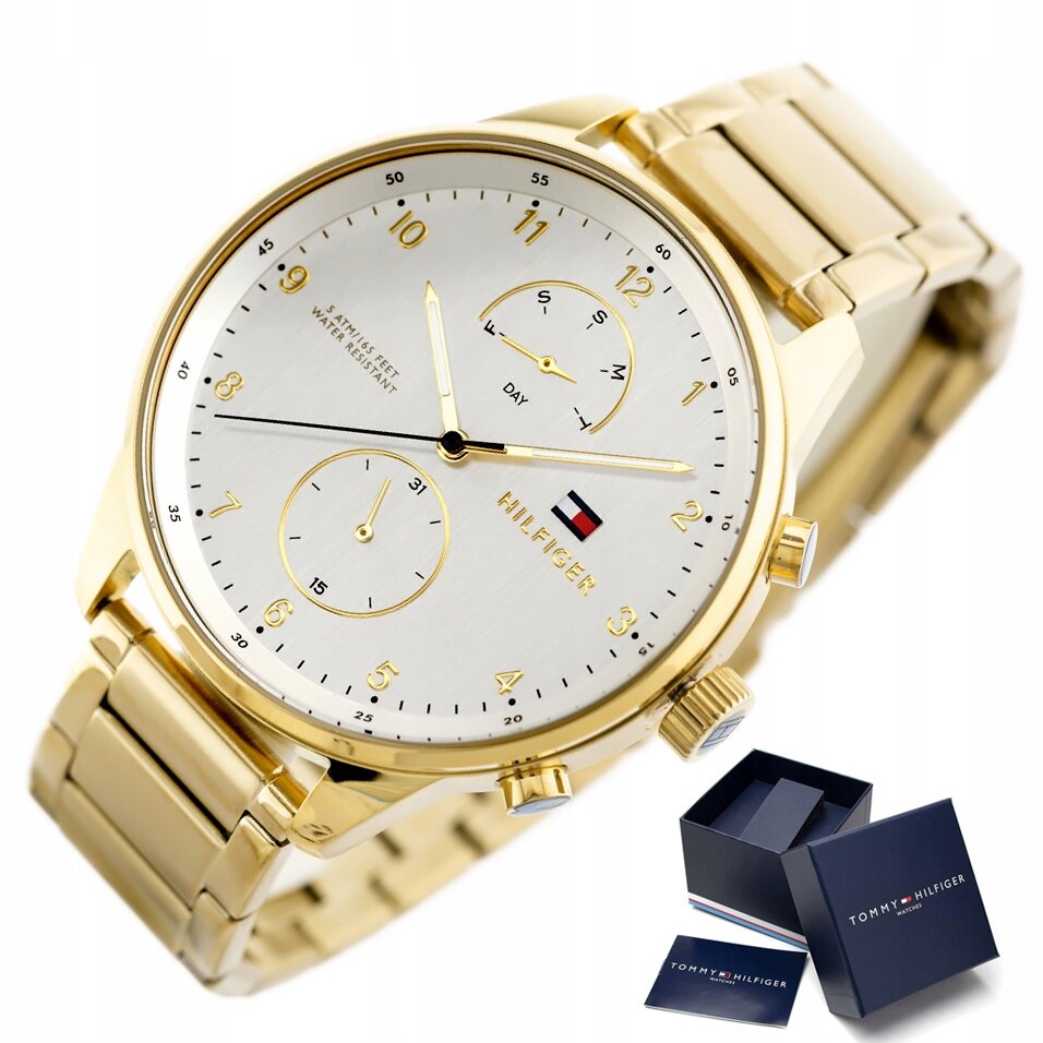 Tommy Hilfiger Chase Quartz White Dial Gold Steel Strap Watch for Men - 1791576 Buy Now By Tommy Hilfiger