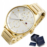 Tommy Hilfiger Chase Quartz White Dial Gold Steel Strap Watch for Men - 1791576 Buy Now By Tommy Hilfiger