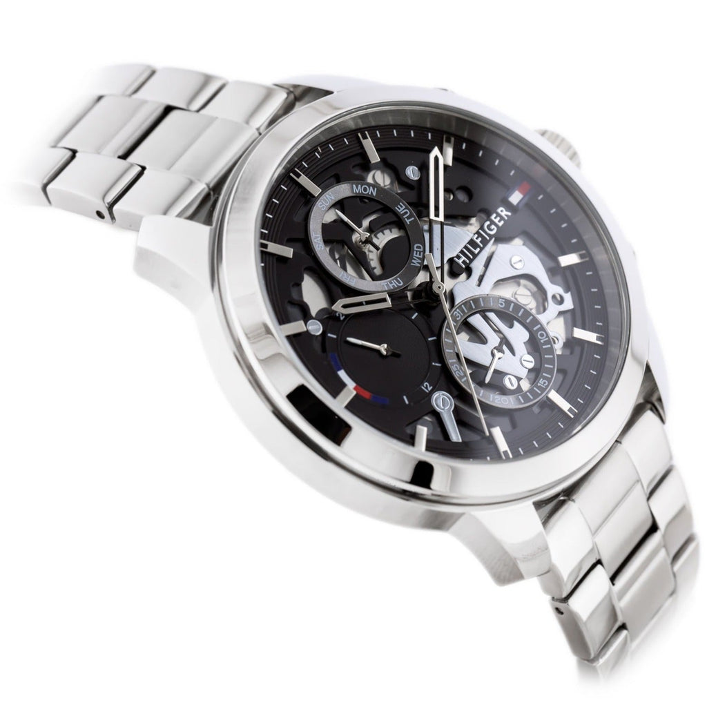 Tommy Hilfiger Henry Chronograph Black Dial Silver Steel Strap Watch For Men - 1710477 Buy Now By Tommy Hilfiger