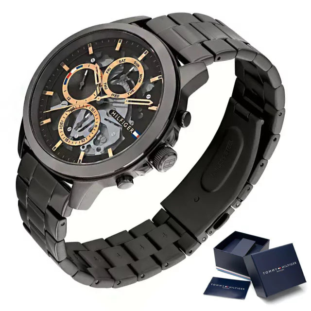 Tommy Hilfiger Henry Chronograph Grey Dial Grey Steel Strap Watch For Men - 1710479 Buy Now By Tommy Hilfiger
