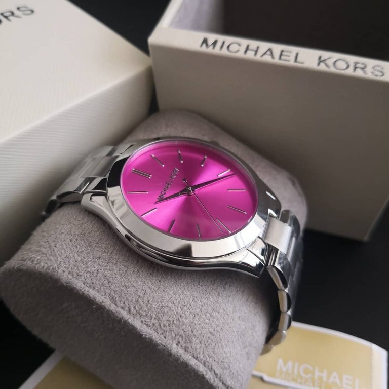 Michael Kors Slim Runway Quartz Pink Dial Silver Steel Strap Watch For Women - MK3291 Buy Now By Michael Kors
