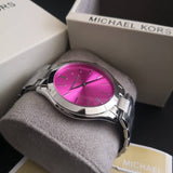 Michael Kors Slim Runway Quartz Pink Dial Silver Steel Strap Watch For Women - MK3291 Buy Now By Michael Kors