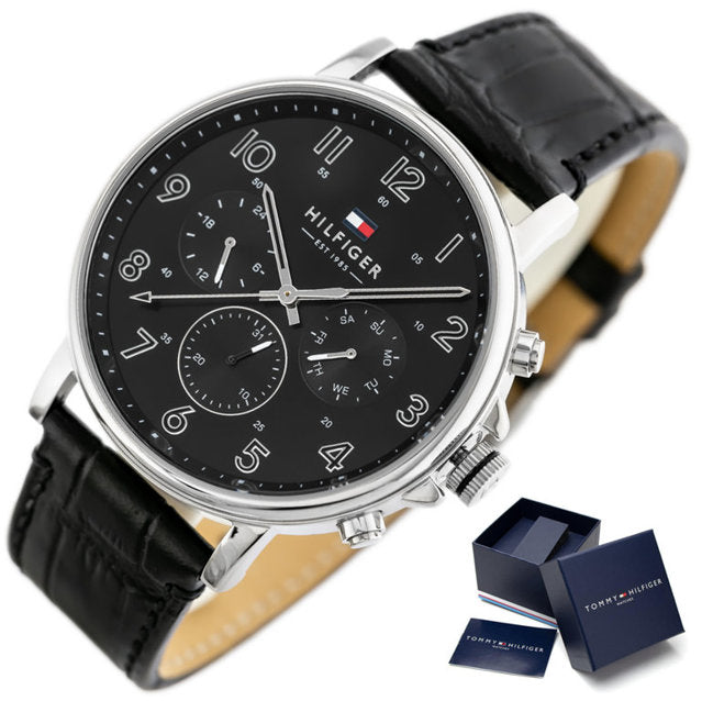 Tommy Hilfiger Daniel Black Dial Black Leather Strap Watch for Men - 1710381 Buy Now By Tommy Hilfiger
