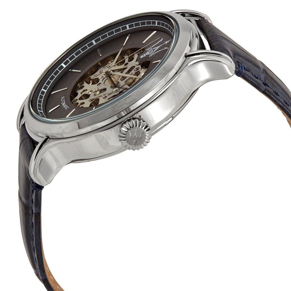 Maserati Epoca Automatic Skeleton Dial Black Leather Strap Watch For Men - R8821118002 Buy Now By Maserati