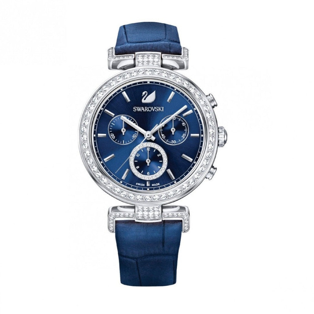 Swarovski Era Journey Blue Dial Blue Leather Strap Watch for Women - 5479239 Buy Now By Swarovski