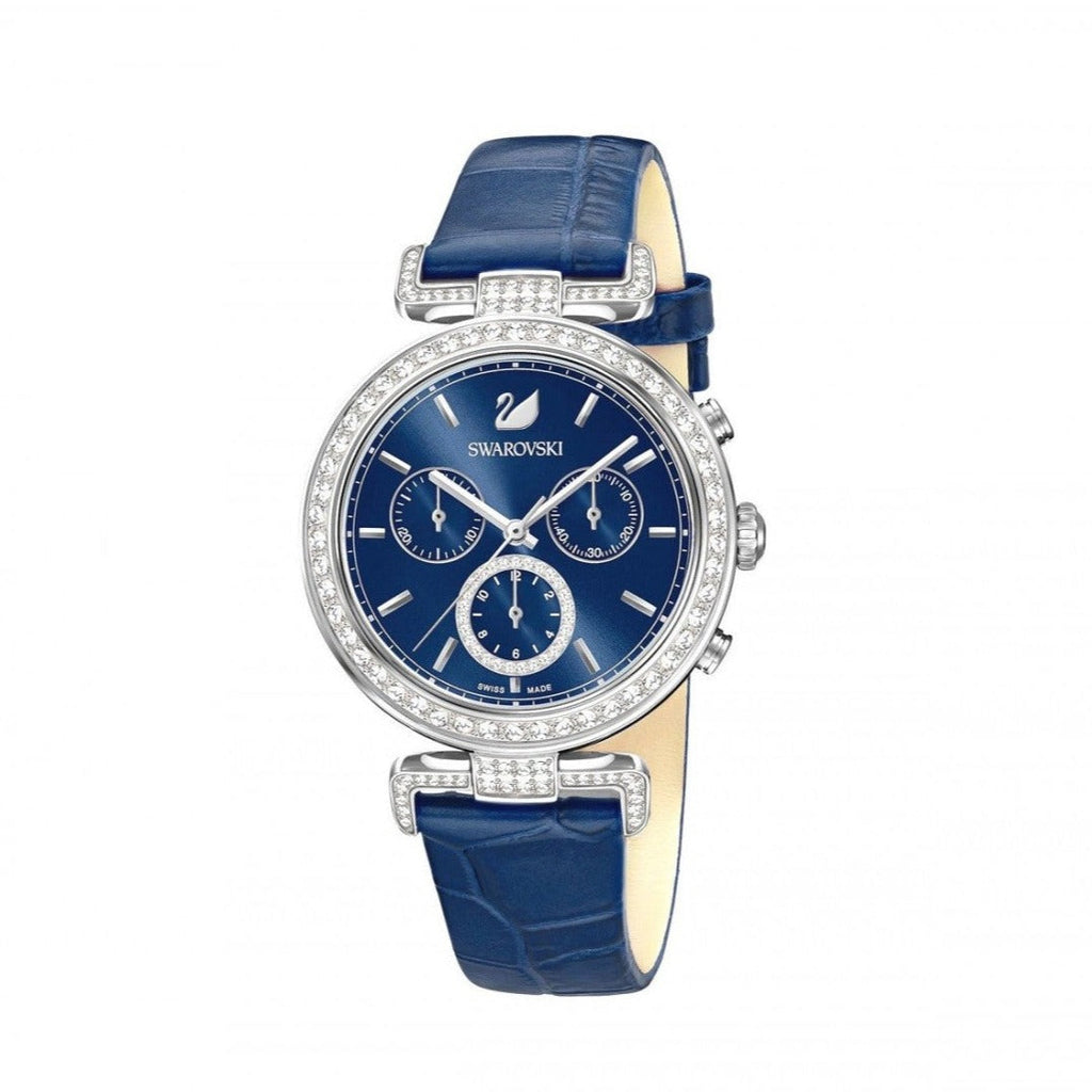 Swarovski Era Journey Blue Dial Blue Leather Strap Watch for Women - 5479239 Buy Now By Swarovski