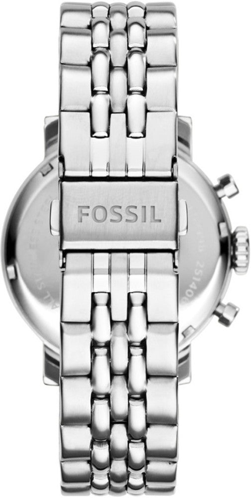 Fossil Boyfriend Chronograph Silver Dial Silver Steel Strap Watch for Women - ES2198 Buy Now By Fossil