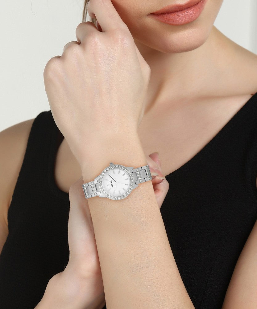 Fossil Jesse White Dial Silver Steel Strap Watch for Women - ES2362 Buy Now By Fossil