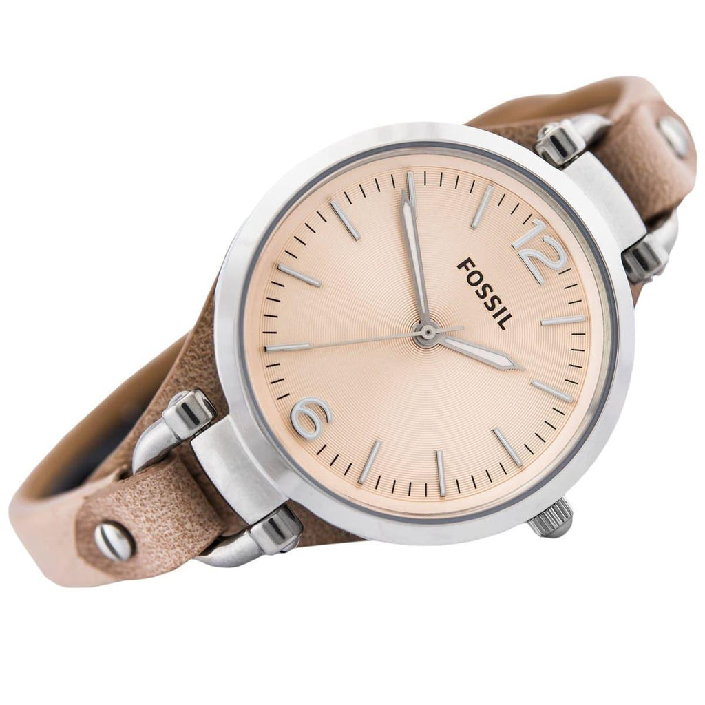 Fossil Georgia Bone Grey Dial Beige Leather Strap Watch for Women - ES2830 Buy Now By Fossil