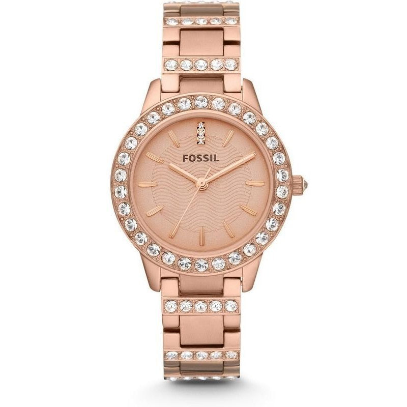 Fossil Jesse Crystal Rose Gold Dial Rose Gold Steel Strap Watch for Women - ES3020 Buy Now By Fossil