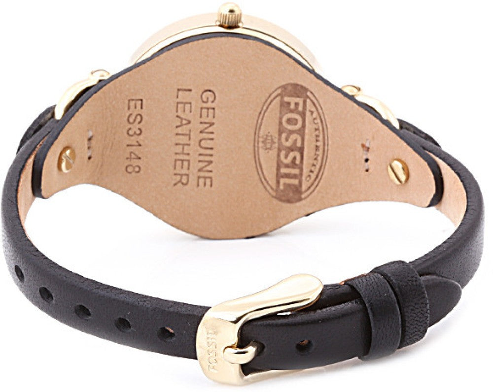 Fossil Georgia Black Dial Black Leather Strap Watch for Women - ES3148 Buy Now By Fossil
