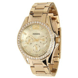 Fossil Riley Gold Dial Gold Steel Strap Watch for Women - ES3203 Buy Now By Fossil