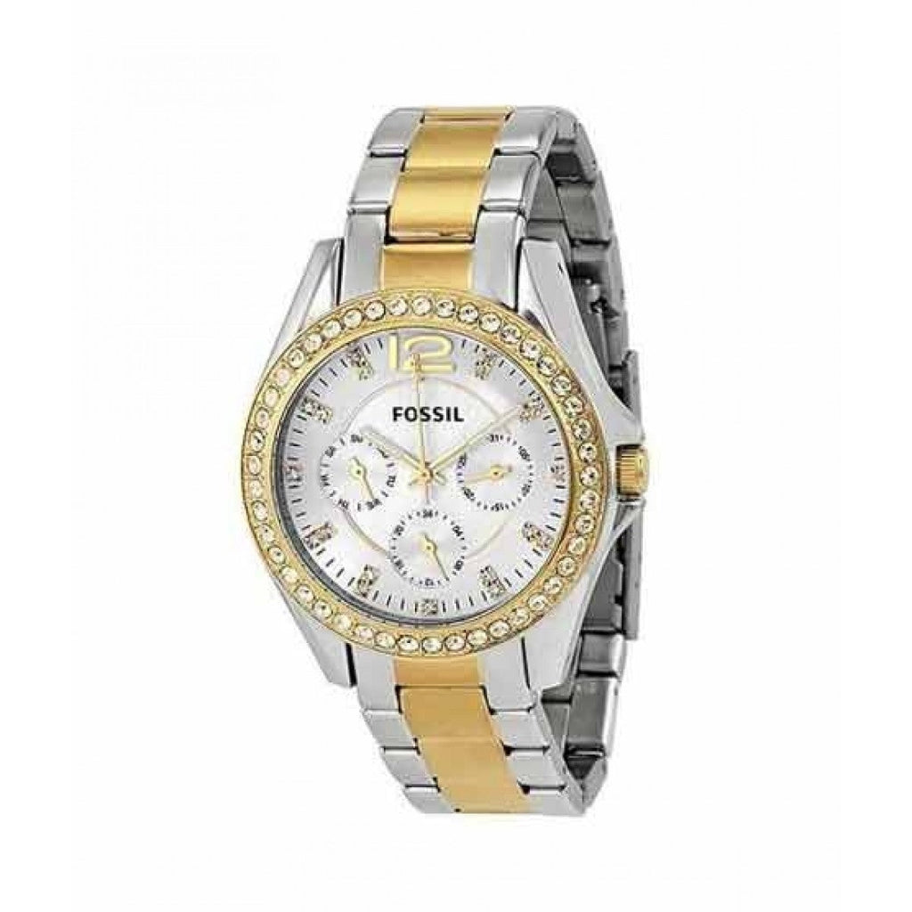 Fossil Riley White Dial Two Tone Steel Strap Watch for Women - ES3204 Buy Now By Fossil