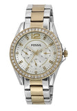 Fossil Riley White Dial Two Tone Steel Strap Watch for Women - ES3204 Buy Now By Fossil