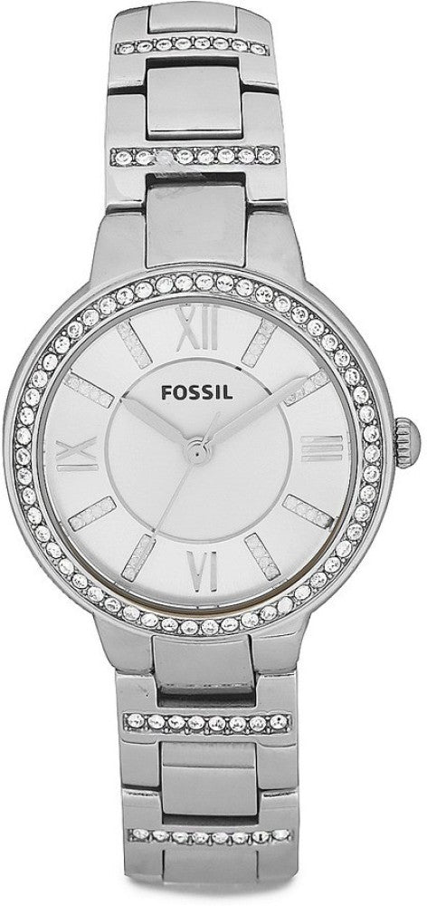 Fossil Virginia Silver Dial Silver Steel Strap Watch for Women - ES3282 Buy Now By Fossil