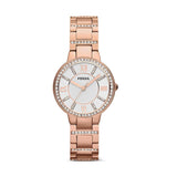 Fossil Virginia White Dial Rose Gold Steel Strap Watch for Women - ES3284 Buy Now By Fossil