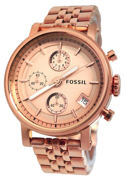 Fossil Boyfriend Chronograph Rose Gold Dial Rose Gold Steel Strap Watch for Women - ES3380 Buy Now By Fossil