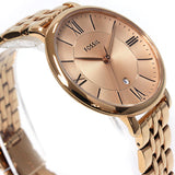 Fossil Jacqueline Rose Gold Dial Rose Gold Steel Strap Watch for Women - ES3435 Buy Now By Fossil