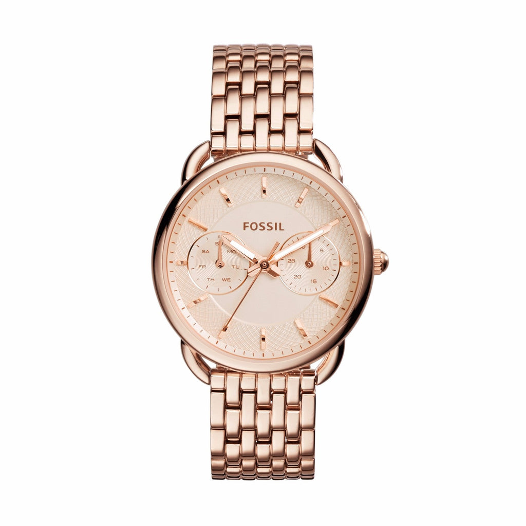 Fossil Tailor Rose Gold Dial Rose Gold Stainless Steel Strap Watch for Women - ES3713 Buy Now By Fossil