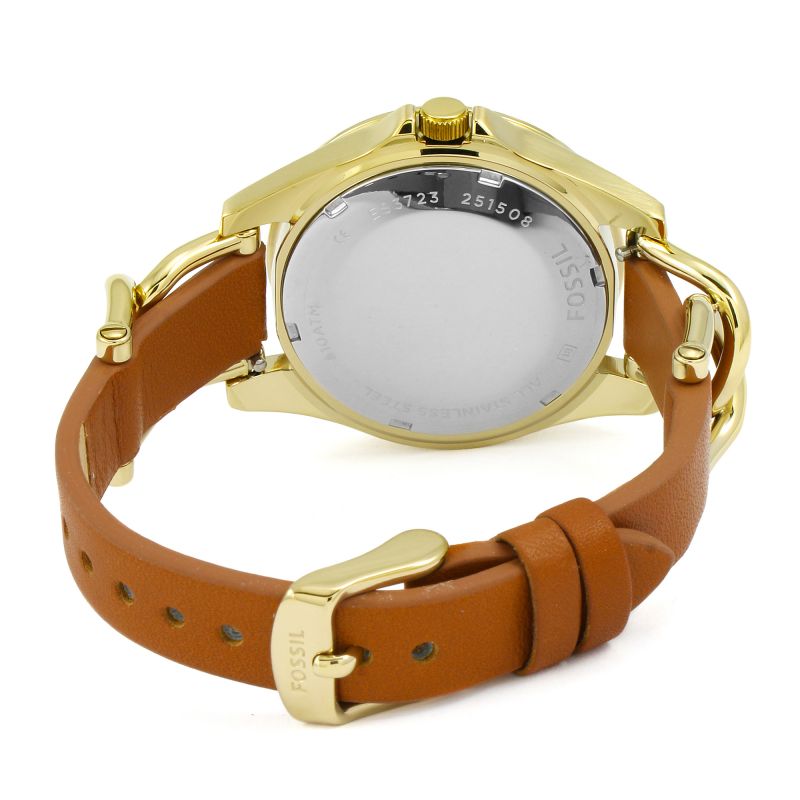 Fossil Riley Multifunction White Dial Orange Leather Strap Watch for Women - ES3723 Buy Now By Fossil