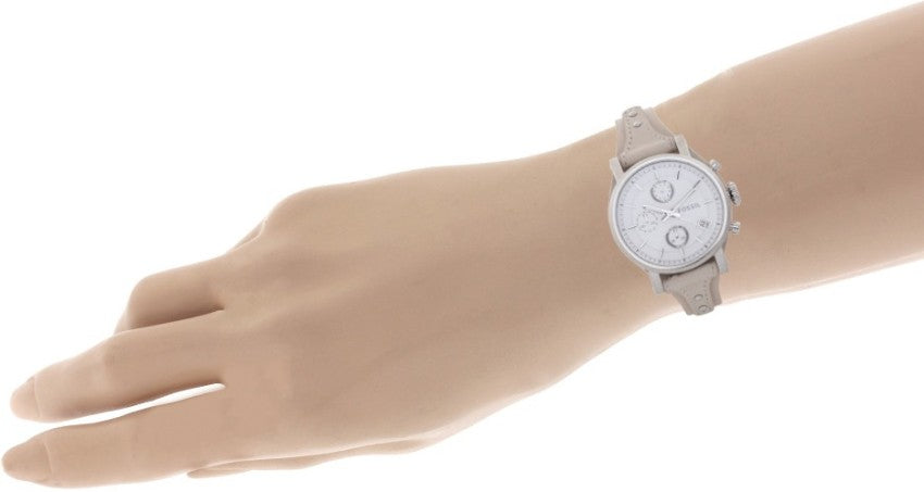 Fossil Boyfriend White Dial Beige Leather Strap Watch for Women - ES3811 Buy Now By Fossil