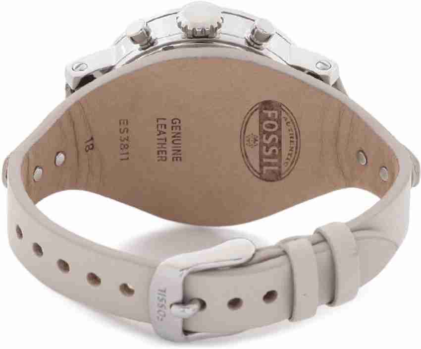 Fossil Boyfriend White Dial Beige Leather Strap Watch for Women - ES3811 Buy Now By Fossil