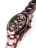 Fossil Perfect Boyfriend Multifunction Maroon Dial Maroon Steel Strap Watch for Women - ES4110 Buy Now By Fossil