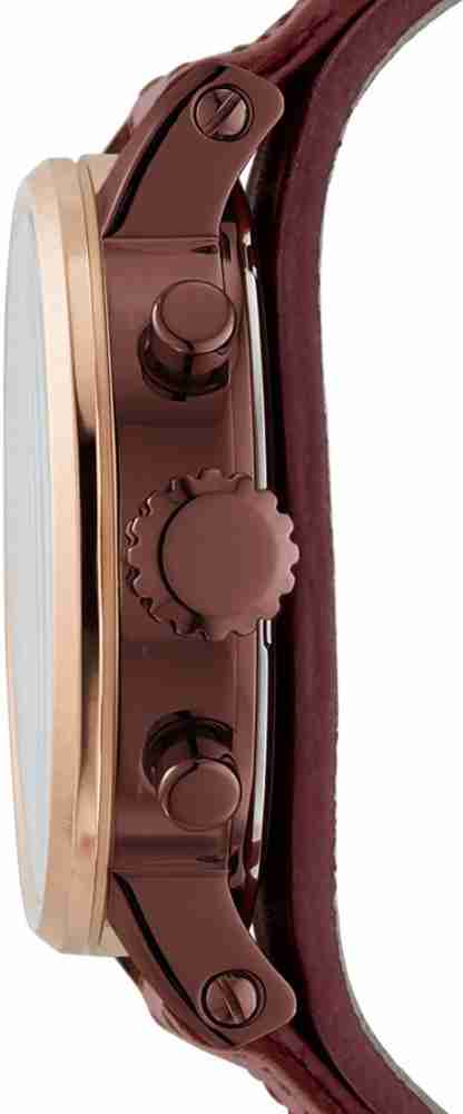 Fossil Original Boyfriend Sport Chronograph Maroon Dial Maroon Leather Strap Watch for Women - ES4114 Buy Now By Fossil
